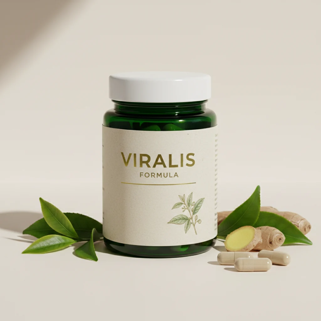 Viralis Formula donkergroene glazen pot met zilveren deksel - 90 capsules voedingssupplement